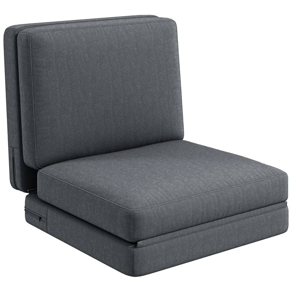 Sofa-lova ant grindų transformuojama, 268 cm, tamsiai pilka