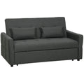 Sofa lova, dvivietė, 3 in 1, reguliuojamu atlošu, tamsiai pilka