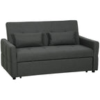 Sofa lova, dvivietė, 3 in 1, reguliuojamu atlošu, tamsiai pilka