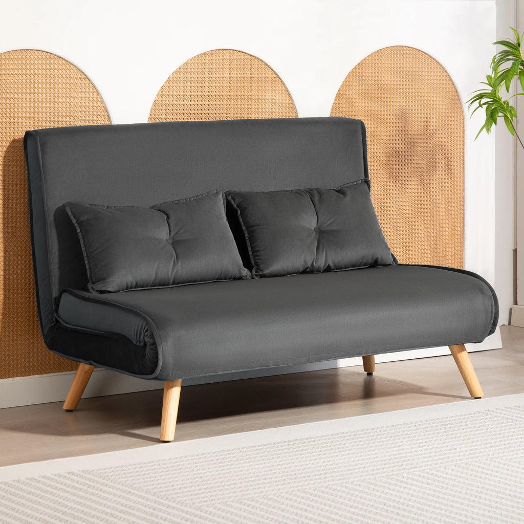 Sofa lova, dvivietė, reguliuojamas atlošas, pilka