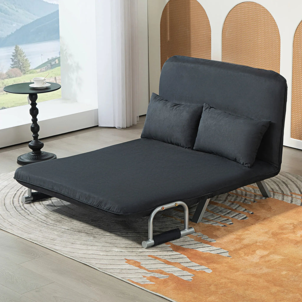 Sofa lova, reguliuojama, 105 cm pločio, juoda