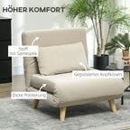 Sofa-lova reguliuojama, su miegojimo funkcija, 72 x 190 cm, smėlio