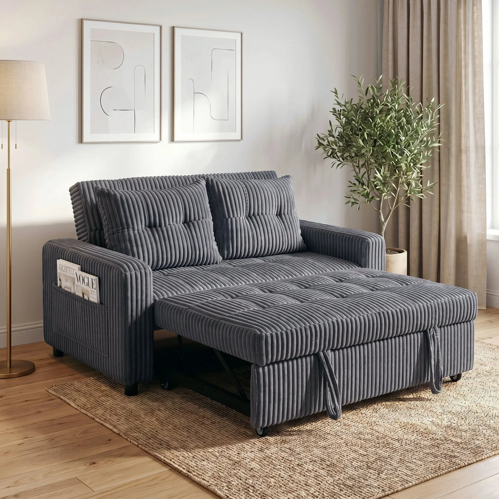Sofa-lova su miego funkcija, transformuojama, 157x190 cm, tamsiai pilka