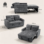 Sofa-lova su miego funkcija, transformuojama, 157x190 cm, tamsiai pilka