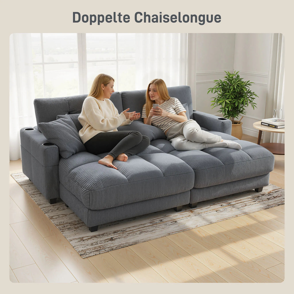 Sofa lova su puodelio laikikliu, tamsiai pilka
