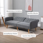 Sofa-lova su reguliuojamais atlošais, 173 cm, pilka
