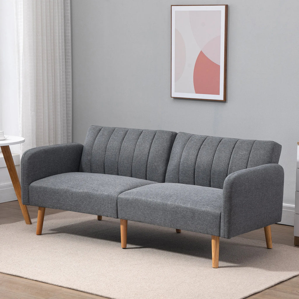 Sofa-lova su reguliuojamais atlošais, 173 cm, pilka
