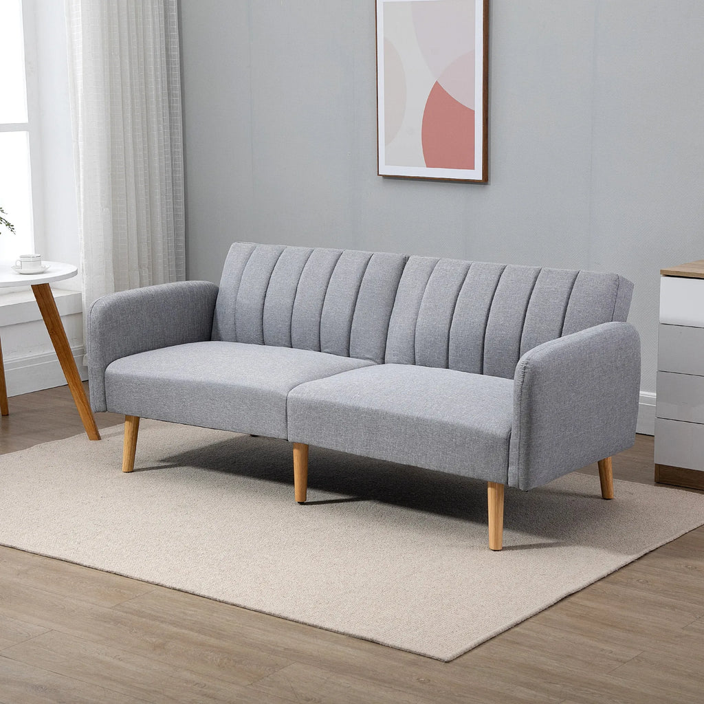 Sofa-lova su reguliuojamais atlošais, 173 cm, šviesiai pilka