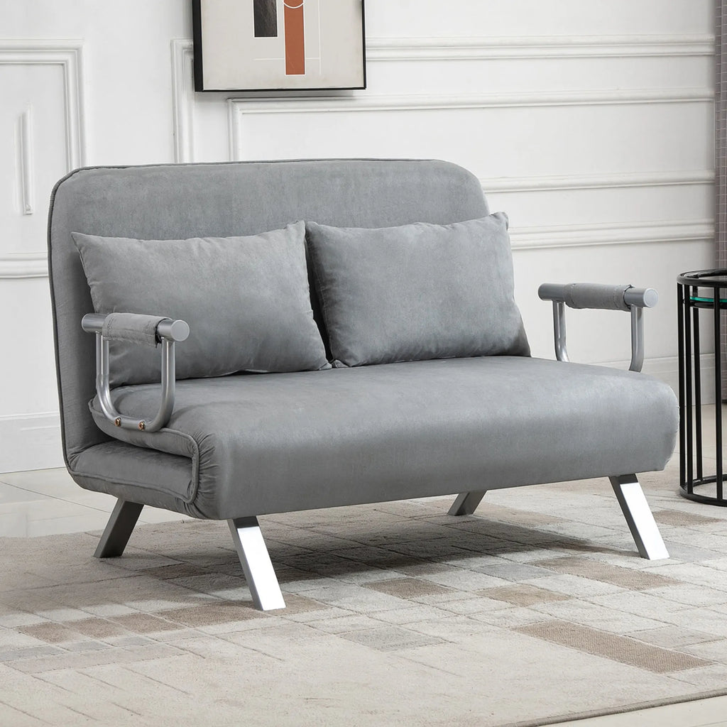 Sofa-lova su reguliuojamu atlošu, 111 x 80 cm, šviesiai pilka