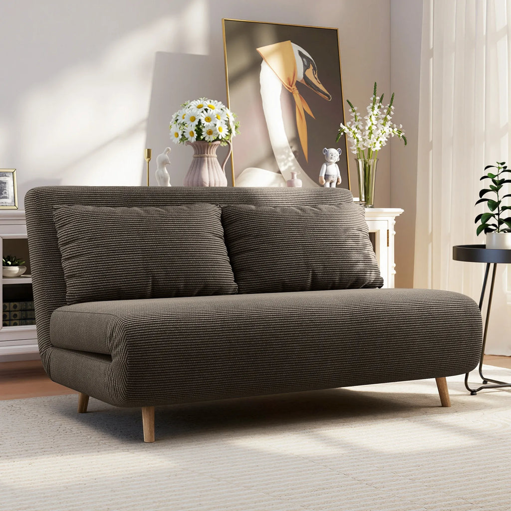 Sofa-lova su reguliuojamu atlošu, 141 cm, ruda