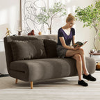 Sofa-lova su reguliuojamu atlošu, 141 cm, ruda
