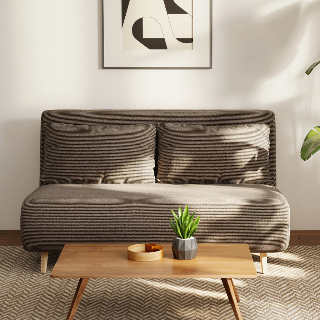 Sofa-lova su reguliuojamu atlošu, 141 cm, ruda
