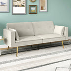 Sofa-lova su reguliuojamu atlošu, 181 cm, smėlio spalvos