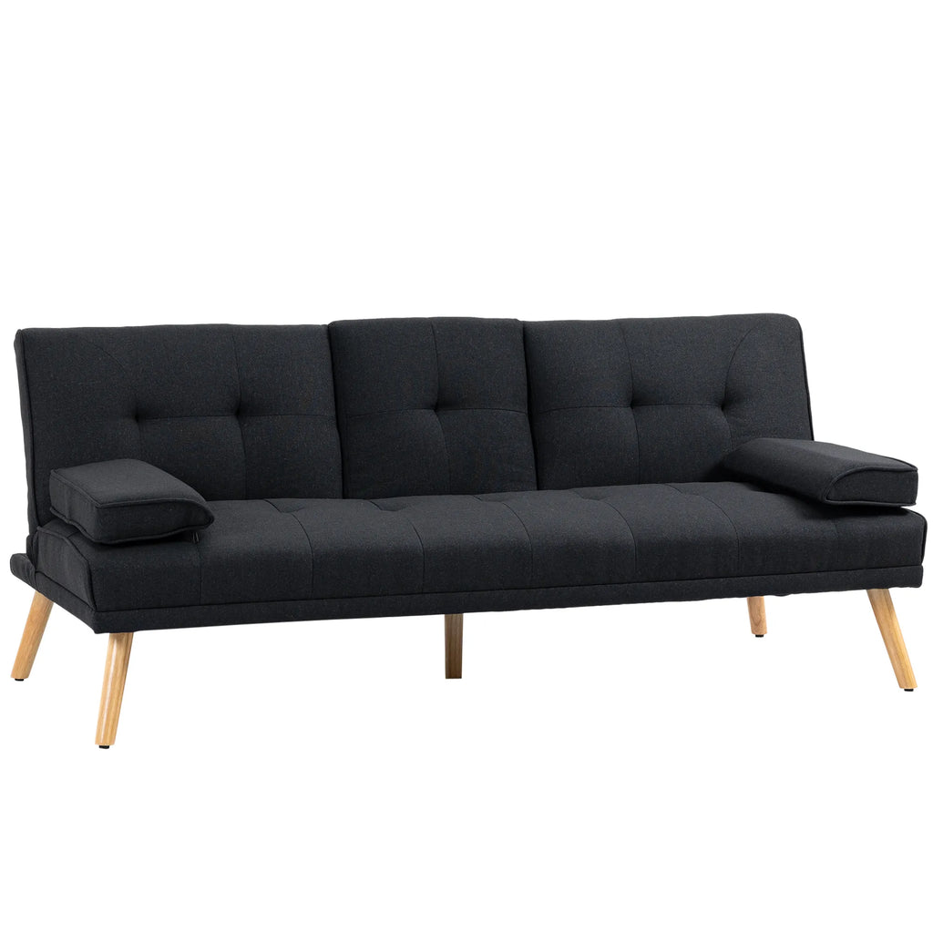 Sofa-lova su reguliuojamu atlošu ir staliuku, 181 cm, pilka