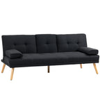 Sofa-lova su reguliuojamu atlošu ir staliuku, 181 cm, pilka