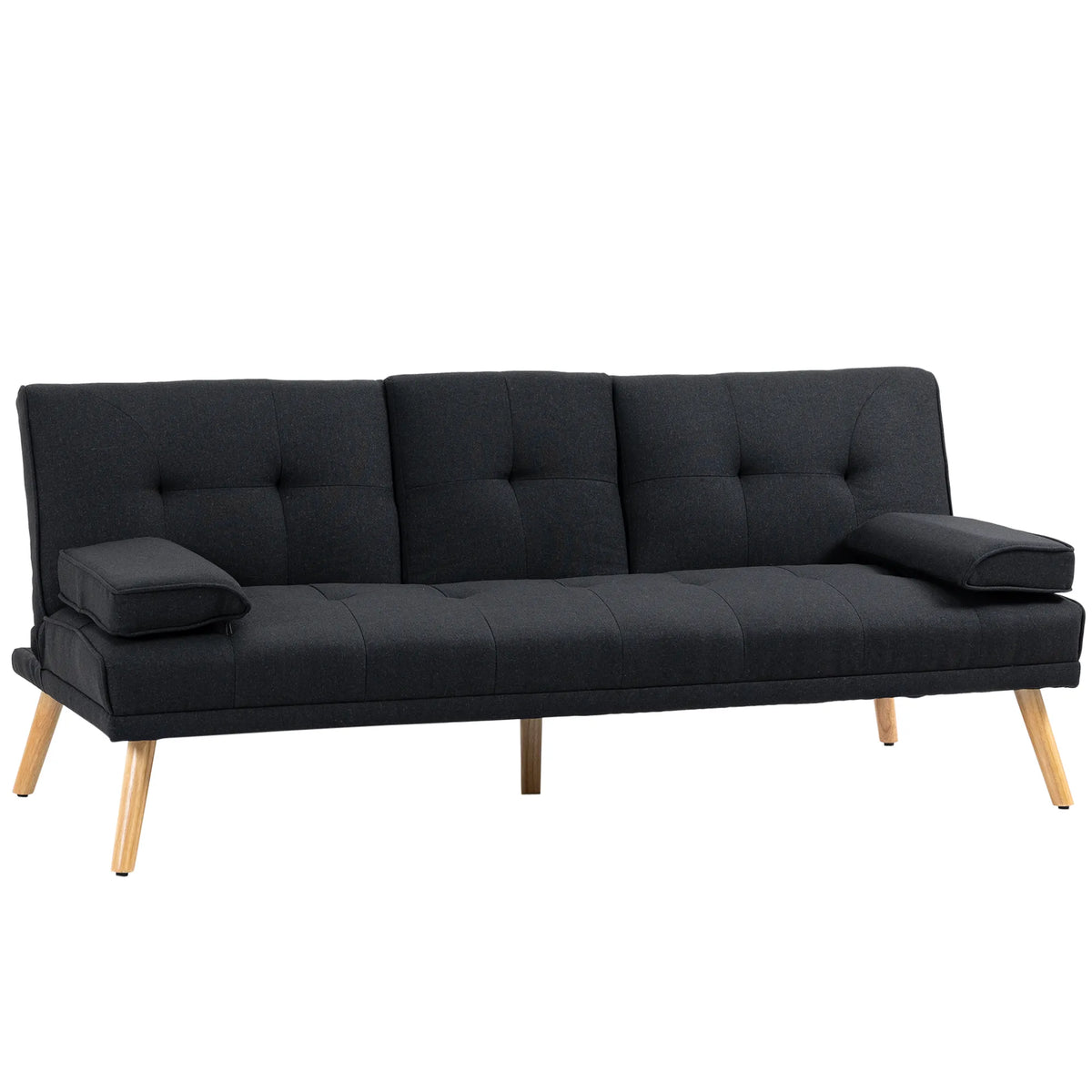 Sofa-lova su reguliuojamu atlošu ir staliuku, 181 cm, pilka