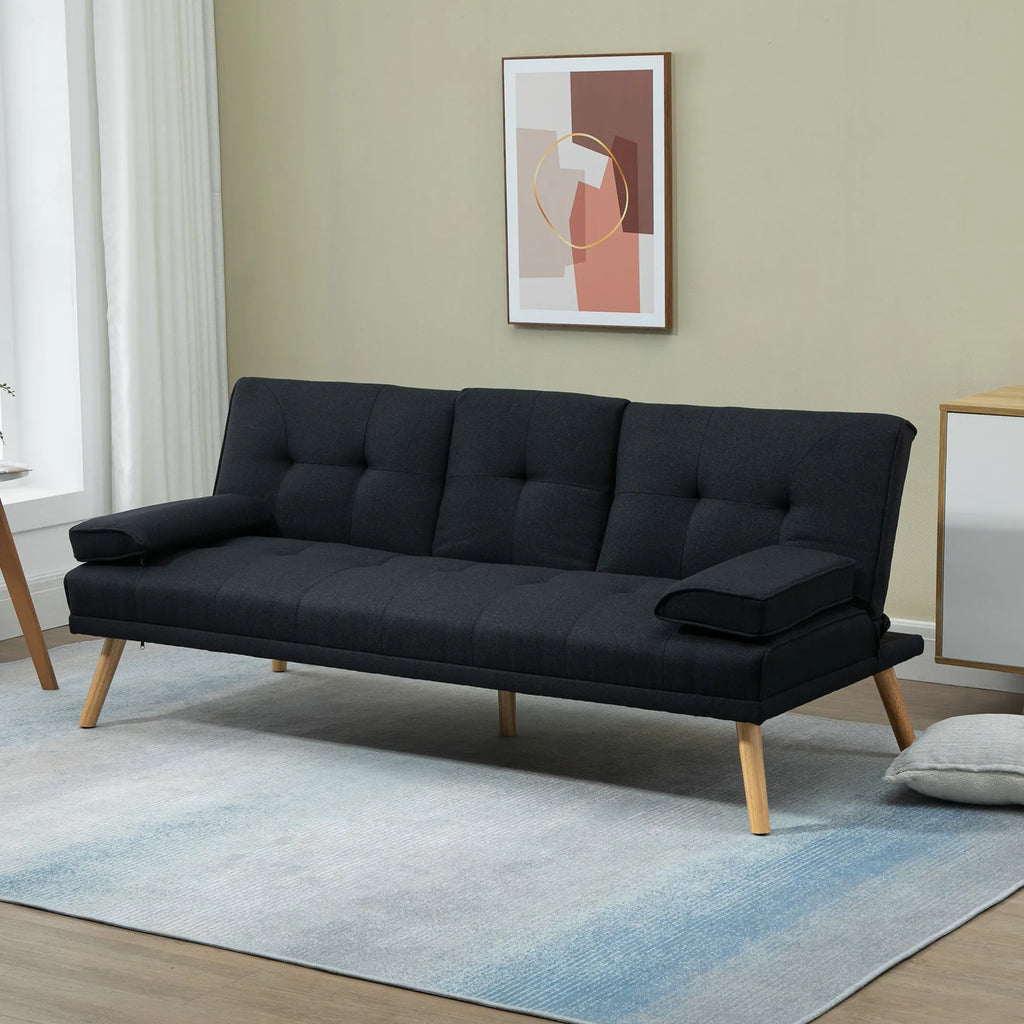 Sofa-lova su reguliuojamu atlošu ir staliuku, 181 cm, pilka