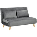 Sofa-lova su reguluojamu atlošu, 130 cm, pilka