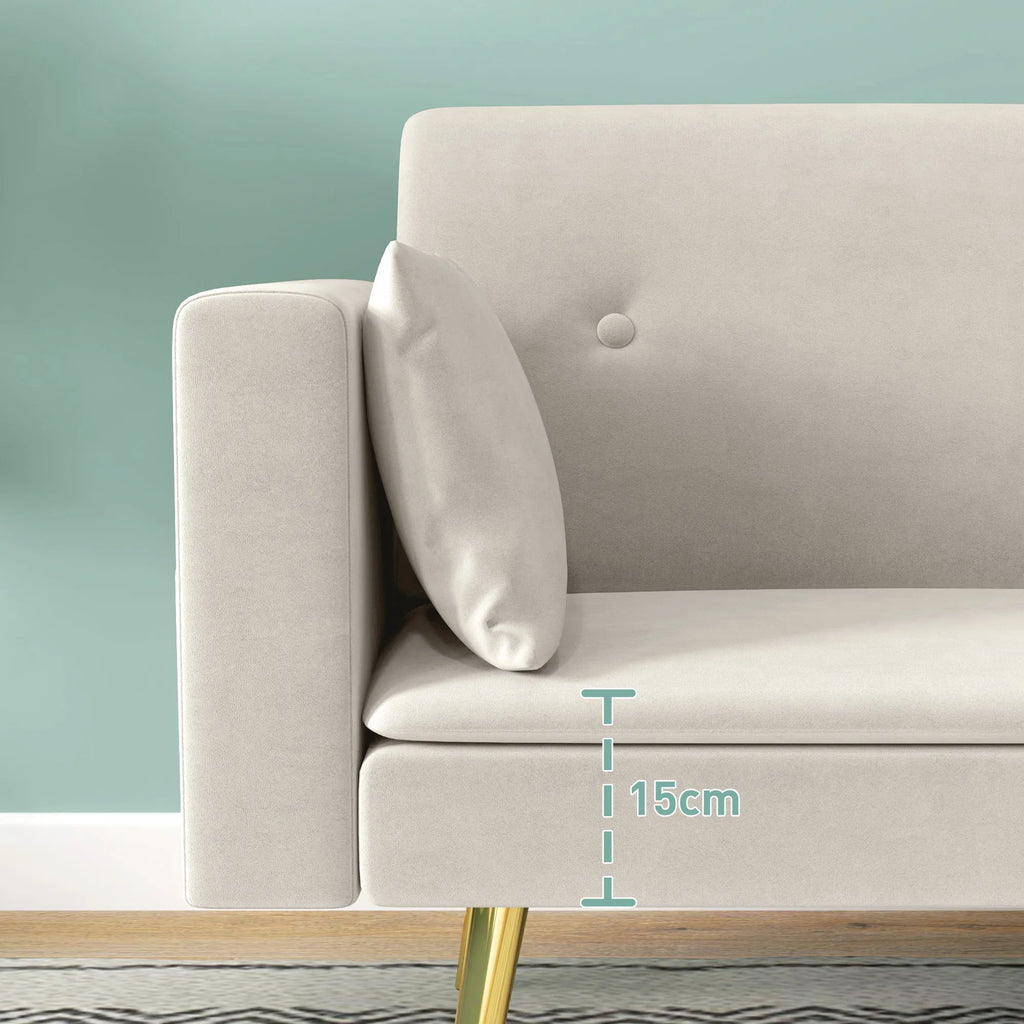 Sofa-lova su reguluojamu atlošu, 181 cm, smėlio