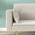 Sofa-lova su reguluojamu atlošu, 181 cm, smėlio