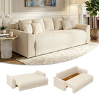 Svetainėje pastatyta sofa su paveikslu sienoje ir sulankstymo į lovą variantais