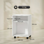 Matmenų schema: aukštis 56 cm, plotis 40 cm, gylis 35 cm, laiko iki 15 kg