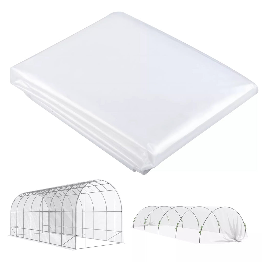 Plastikinė šiltnamio danga, brezentas augalams dengti, atsparus UV spinduliams, atsparus vandeniui, 7 x 8 m