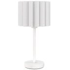 Stalinė lempa su banguotu gaubtu, 48,5 cm, balta