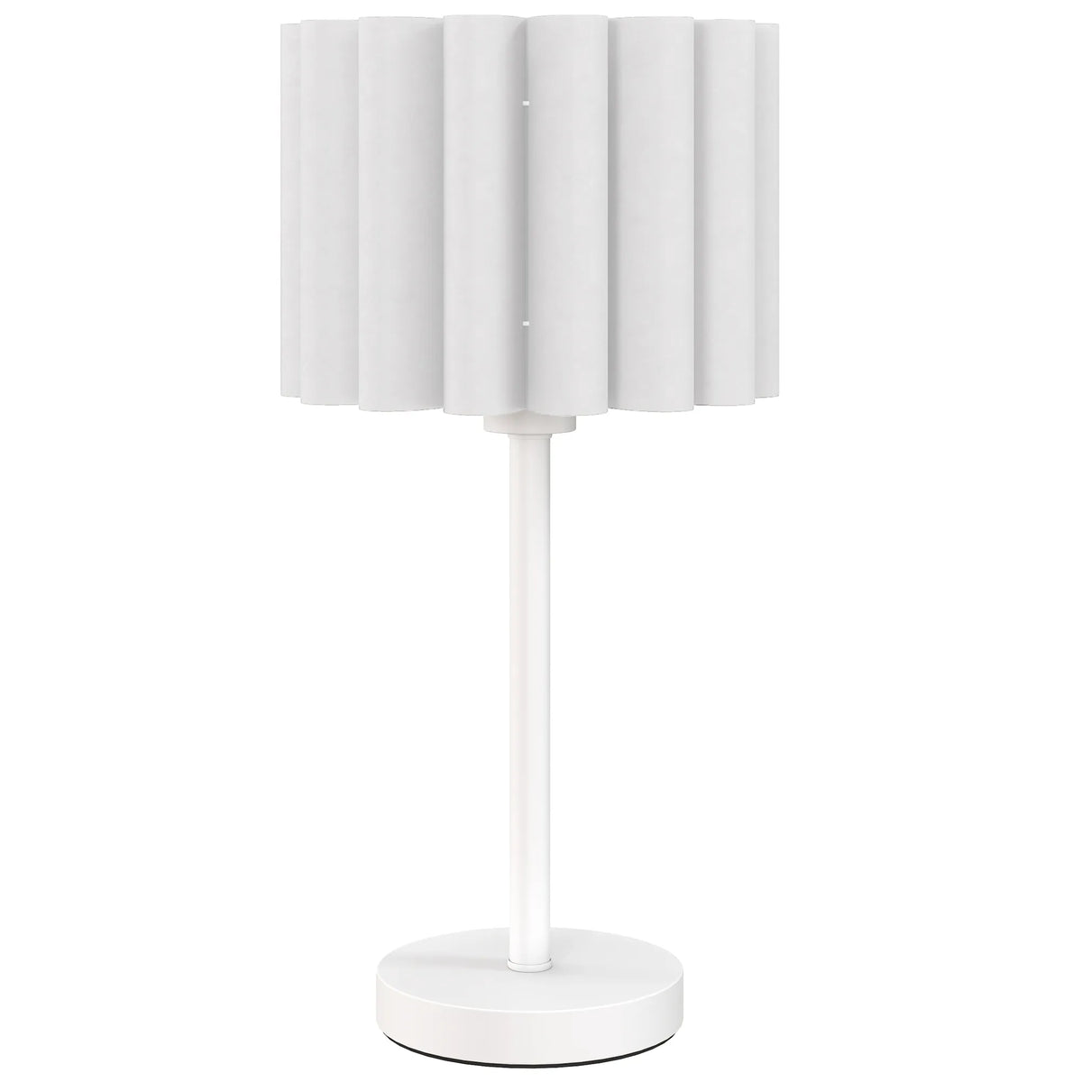 Stalinė lempa su banguotu gaubtu, 48,5 cm, balta