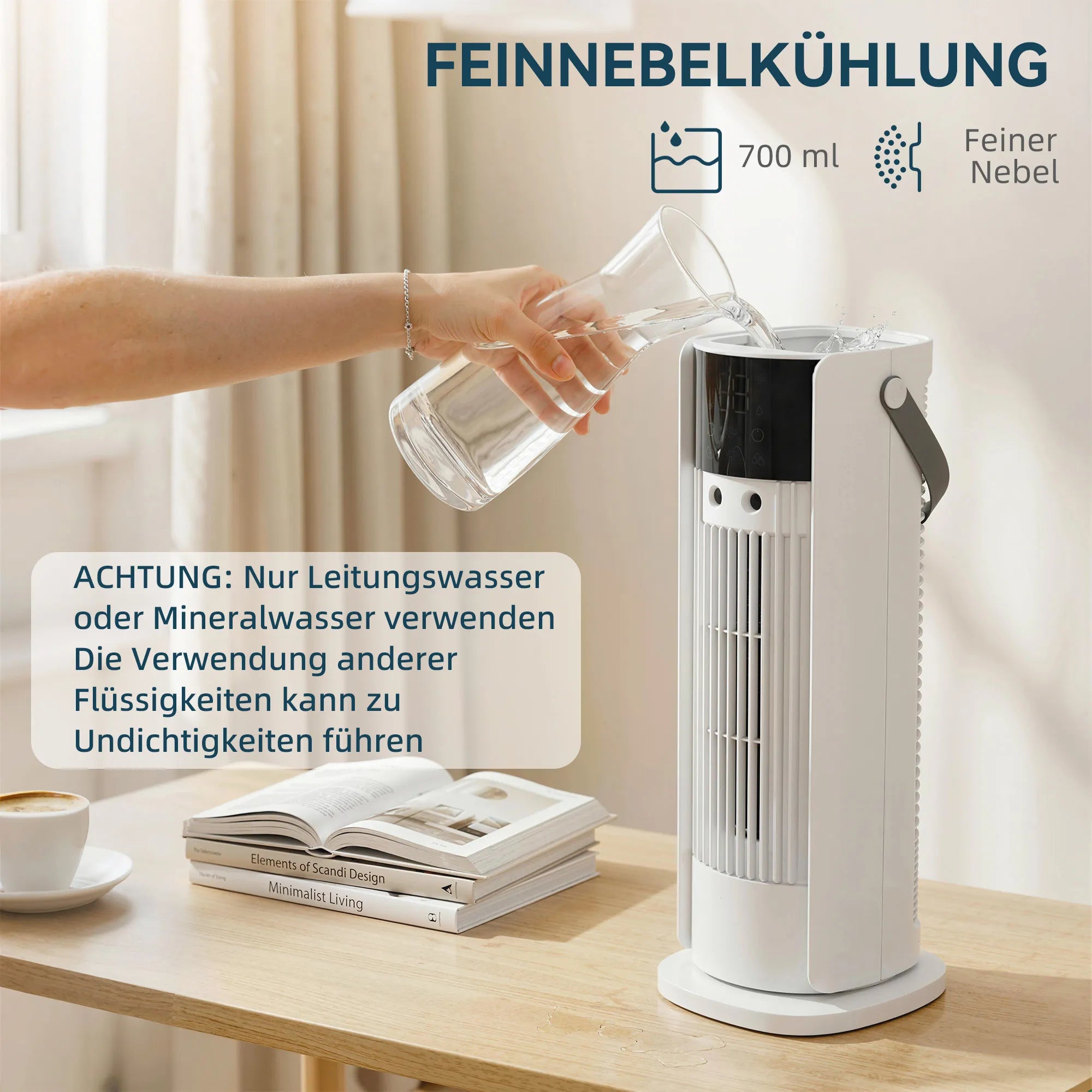 Stalinis ventiliatorius su drėkinimo funkcija, 90° osciliacija, 18 W