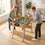 Stalo futbolas su 22 žaidėjais, vaikams nuo 7 metų, 121 x 87 x 77 cm, natūralaus medžio spalvos