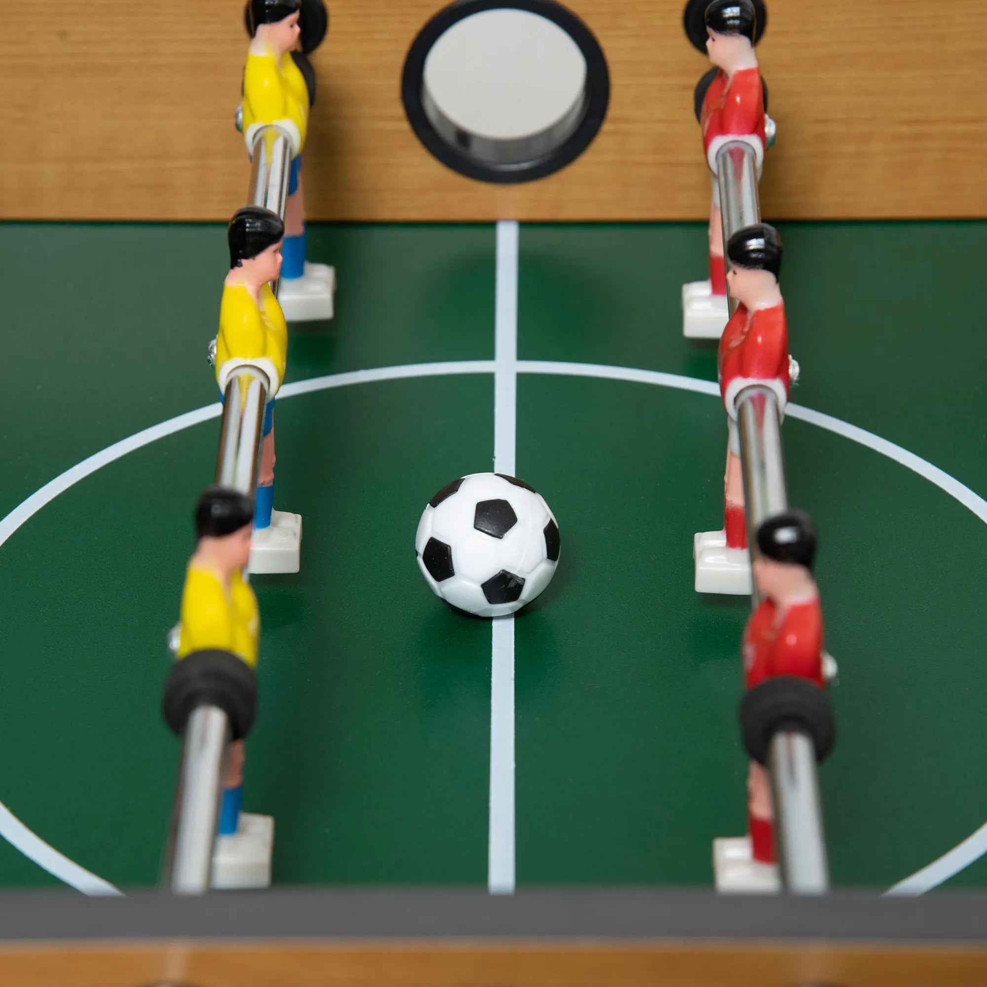 Stalo futbolas su medžio apdaila, 69 x 36,5 x 22 cm, natūralaus medžio