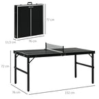 Stalo teniso rinkinys, sulankstomas, 152x76x72 cm, juodas