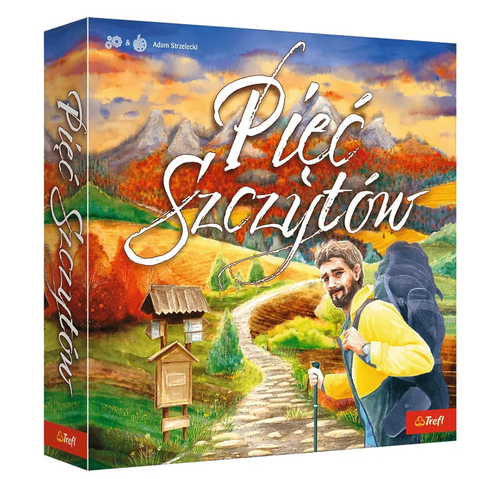 Stalo žaidimas Pięc Szczytów, strateginis žaidimas, 2–4 žaidėjams, 29 × 29 × 6 cm