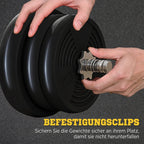 Štangos komplektas, 25 kg, lenkta neslystanti rankena, 6 svoriai