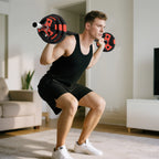 Štangos rinkinys 20 kg 2 x 5kg, 2 x 2,5kg, 2 x 1,25kg su reguliuojamais svoriais