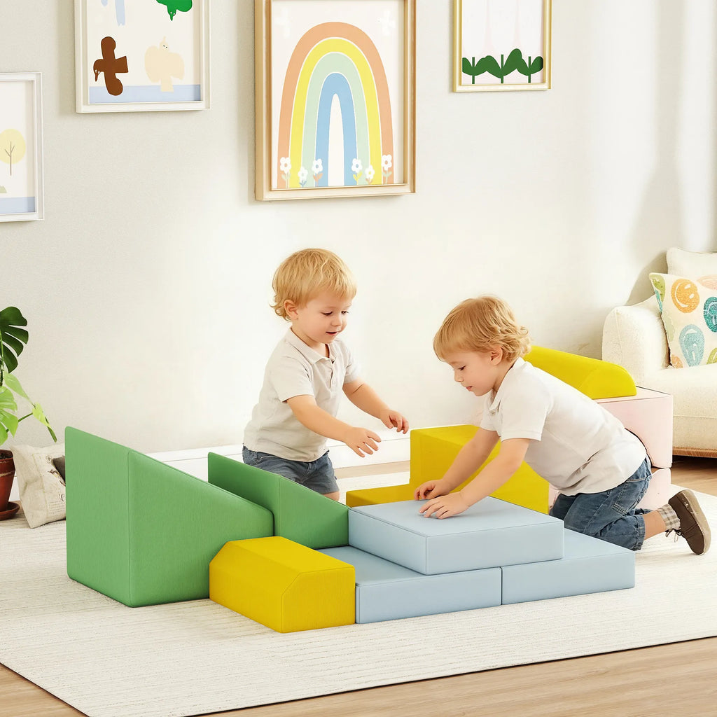 Statybiniai blokeliai 3D Foam, 12 vnt., vaikams nuo 3 metų, spalvoti