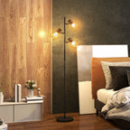 Stehlampe 3 lempučių, reguliuojama, 169 cm, juoda