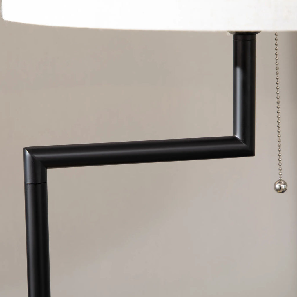 Stehlempa su lentynėle ir USB jungtimi, 170 cm, natūrali/juoda