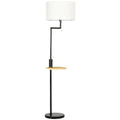 Stehlempa su lentynėle ir USB jungtimi, 170 cm, natūrali/juoda