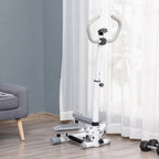 Steperis su LCD ekranu ir reguliuojama rankena, iki 100 kg, baltas/pilkas