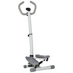 Steperis su LCD ekranu ir reguliuojama rankena, iki 100 kg, baltas/pilkas