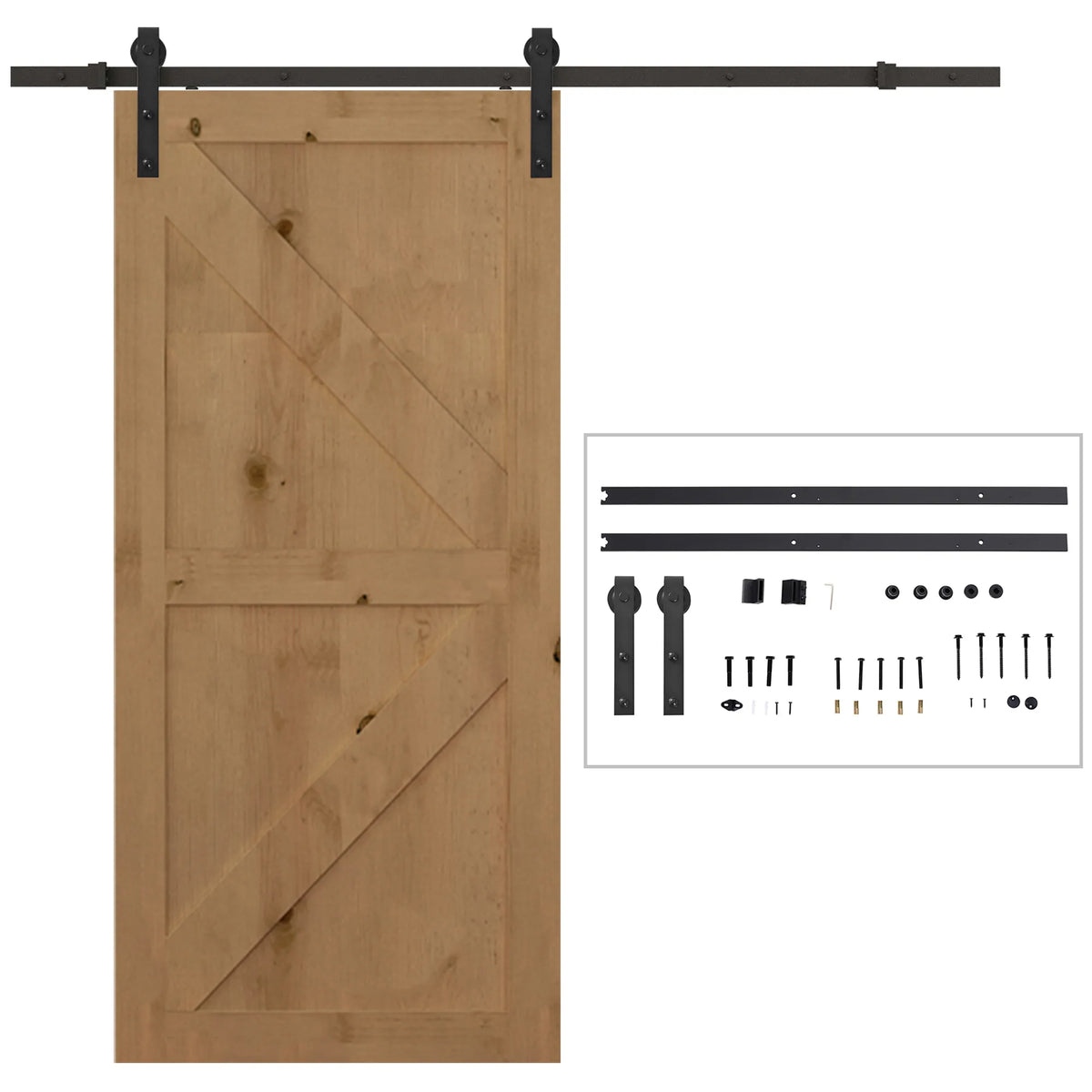 Stumdomų durų bėgelių sistema, iki 90 kg, 200 cm, juoda