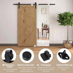 Stumdomų durų bėgelių sistema, iki 90 kg, 200 cm, juoda