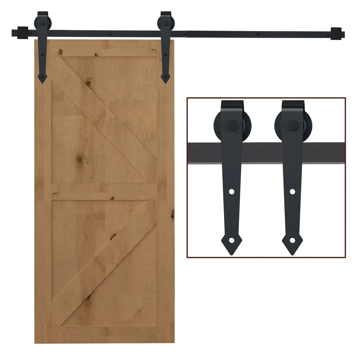 Stumdomų durų mechanizmas, iki 100 kg, juodas