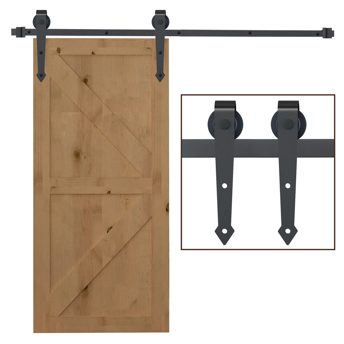 Stumdomų durų mechanizmas, iki 100 kg, rudas, 2 m