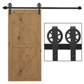 Stumdomų durų mechanizmas, industrinio stiliaus, iki 90 kg, juodas, 200 cm