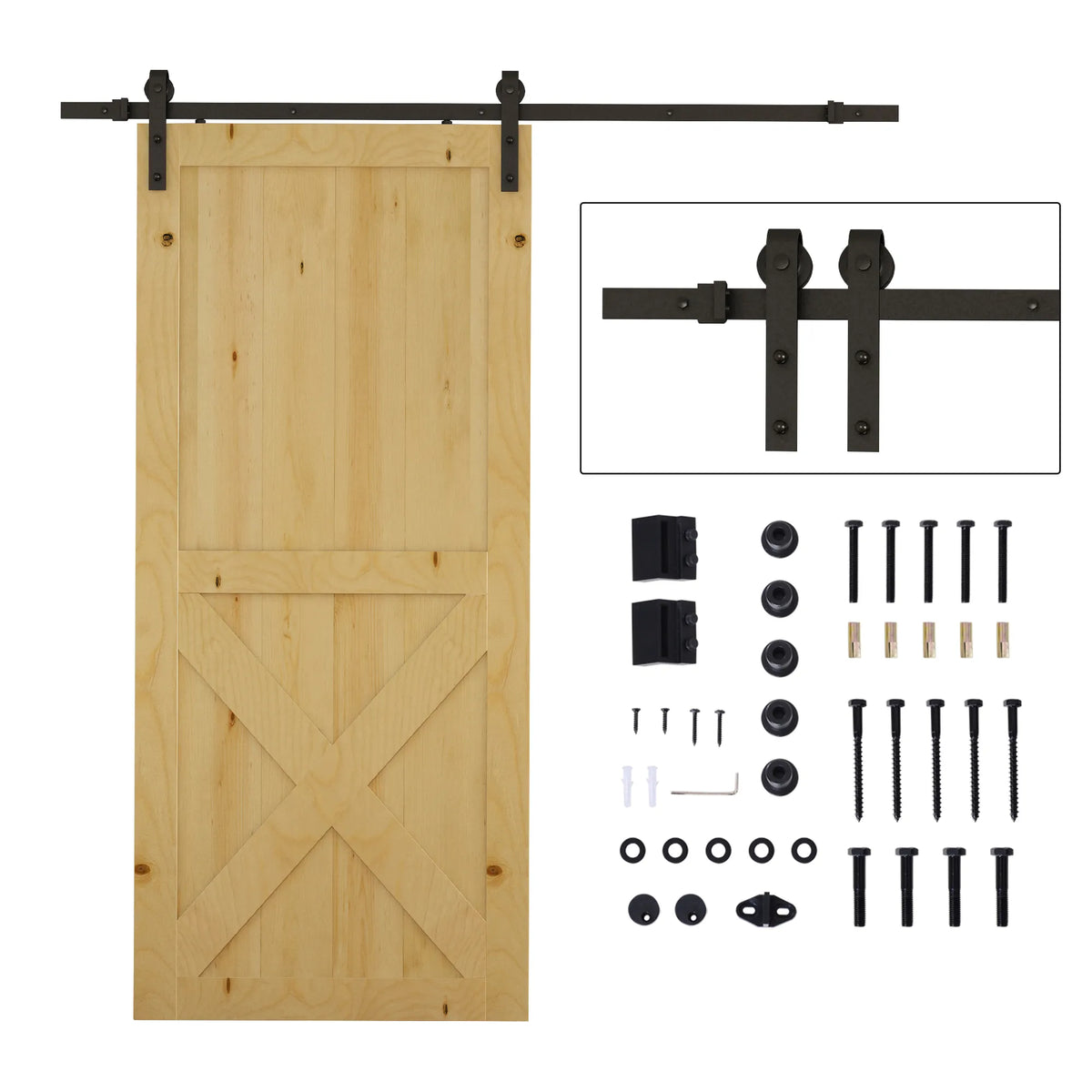 Stumdomų durų sistema su kreipiamaisiais bėgeliais, iki 100 kg, 2 m, juoda