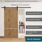 Stumdomų durų sistema su kreipiamaisiais bėgeliais, iki 100 kg, 2 m, juoda