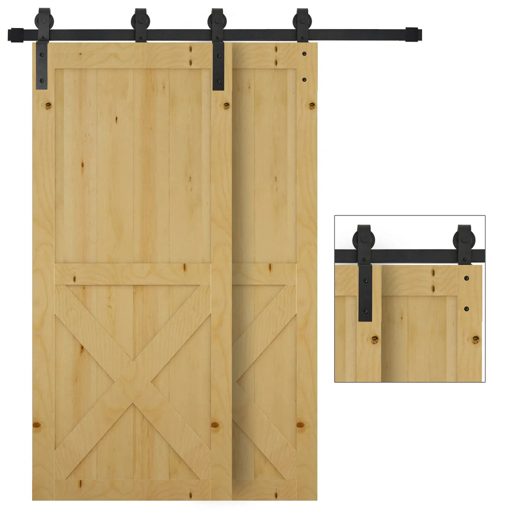 Stumdomųjų durų mechanizmas su bėgeliu 200 cm, juodas